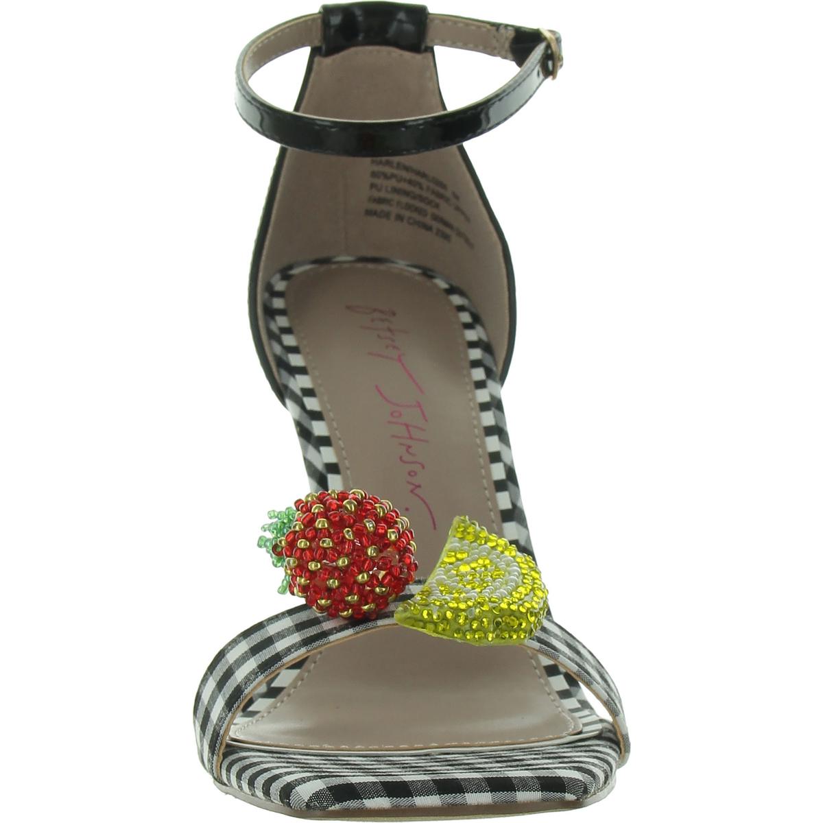 Harlen Womens Patent Rhinestone Ankle Strap