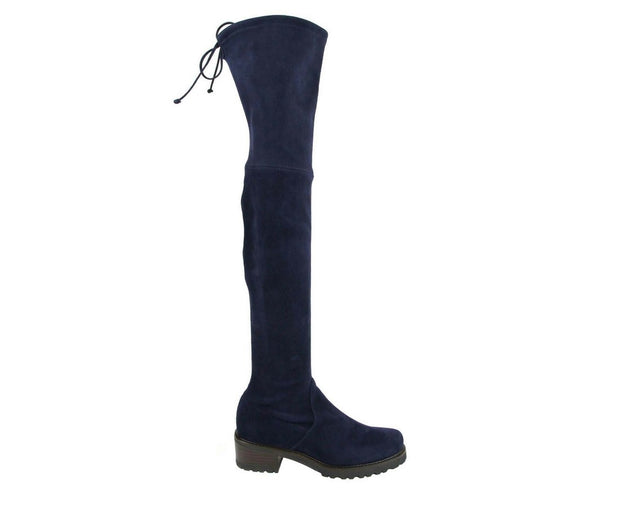 Stuart Weitzman Women's Vanland Dark Blue Suede Knee High Boots