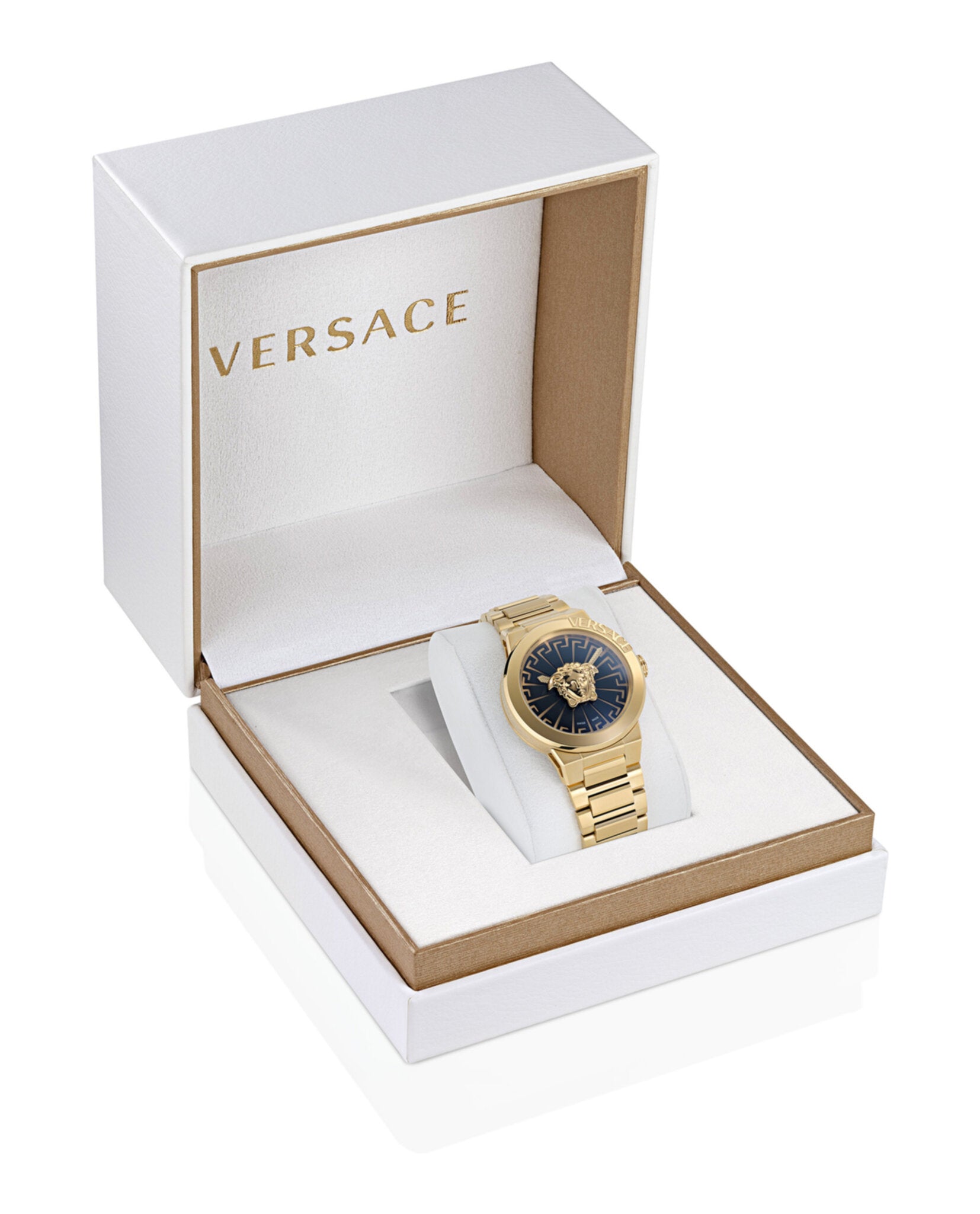 Versace Womens Medusa Infinite IP Yellow Gold 38mm Bracelet Fashion Watch