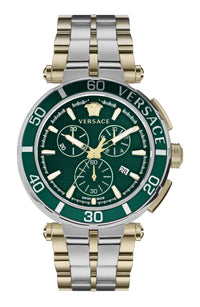 Versace Mens Two Tone 45mm Bracelet Fashion Watch