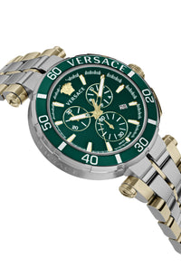 Versace Mens Two Tone 45mm Bracelet Fashion Watch
