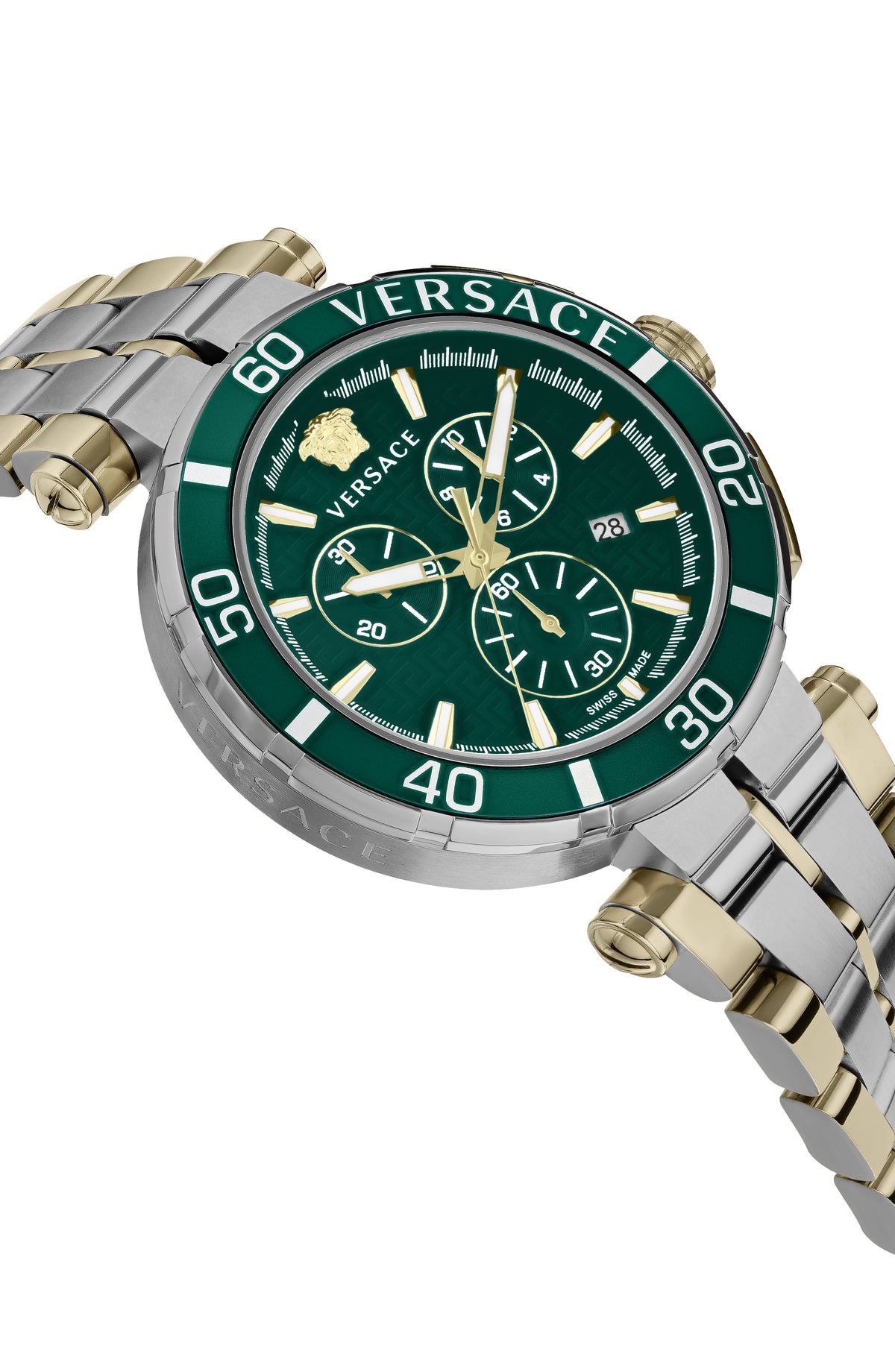 Versace Mens Two Tone 45mm Bracelet Fashion Watch