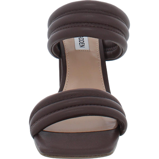 Tahani Womens Faux Leather Slip On Slide Sandals