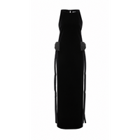 Self Portrait Women Velvet Bow Maxi Dress