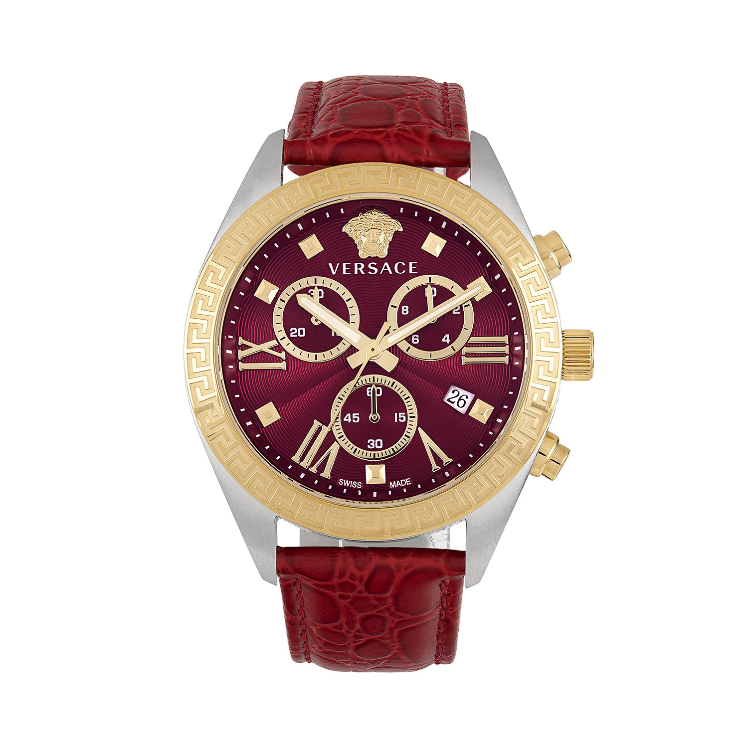 Versace Womens Greca Chrono  40mm Strap Fashion Watch