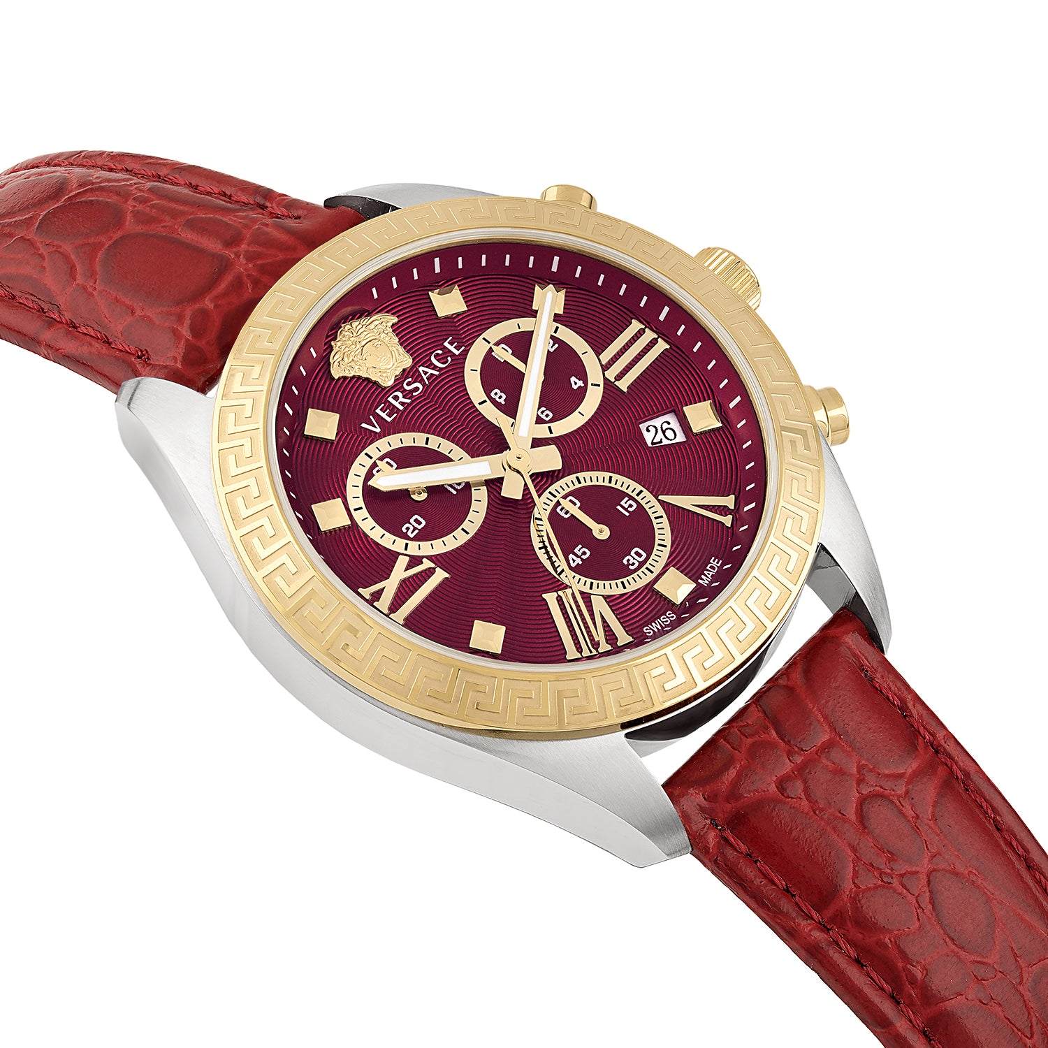 Versace Womens Greca Chrono  40mm Strap Fashion Watch