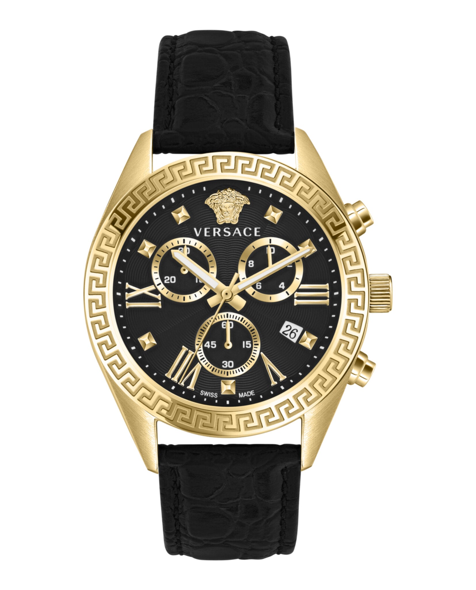 Versace Womens Greca Chrono 40mm Strap Fashion Watch