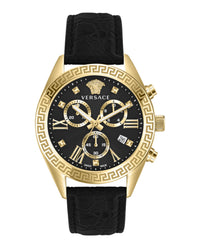 Versace Womens Greca Chrono 40mm Strap Fashion Watch