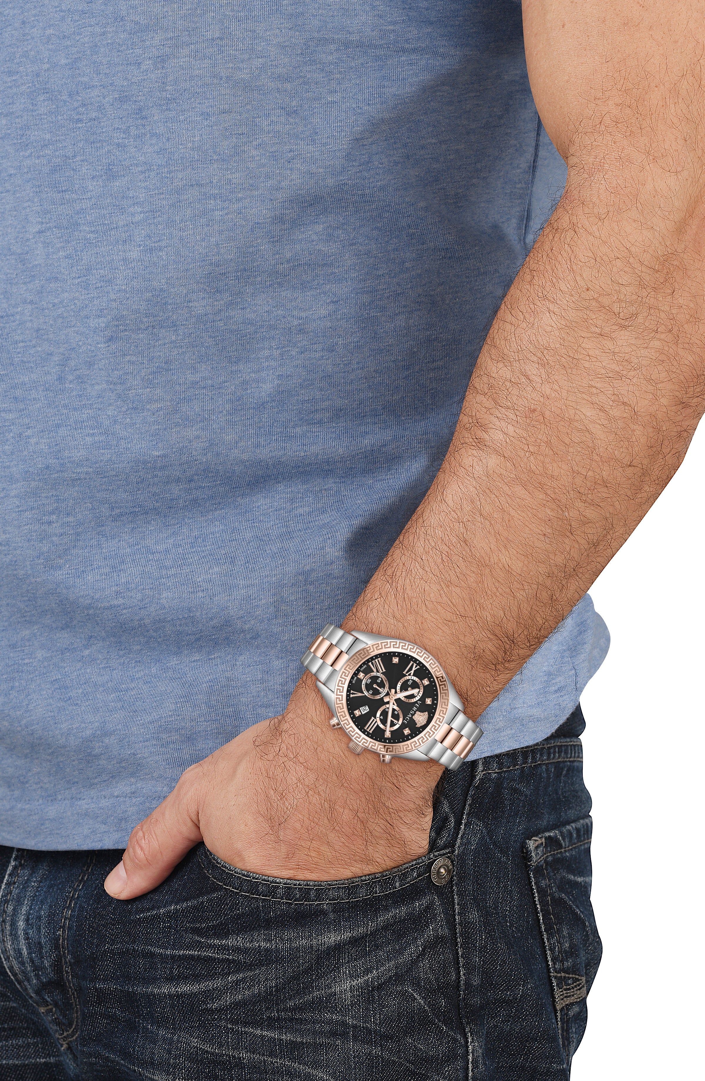 Versace Womens Greca Chrono  40mm Bracelet Fashion Watch