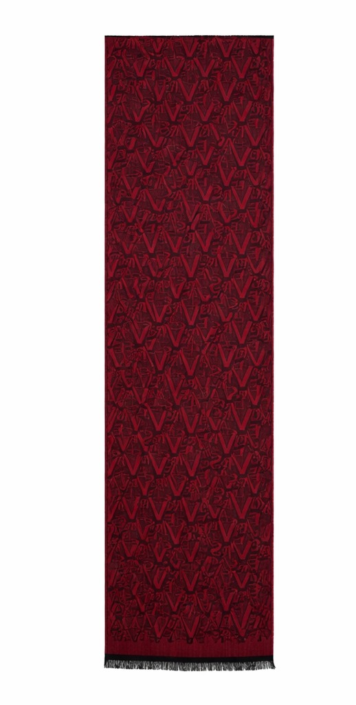 Versace Jeans Couture Monochrome Black Red Mens Scarf