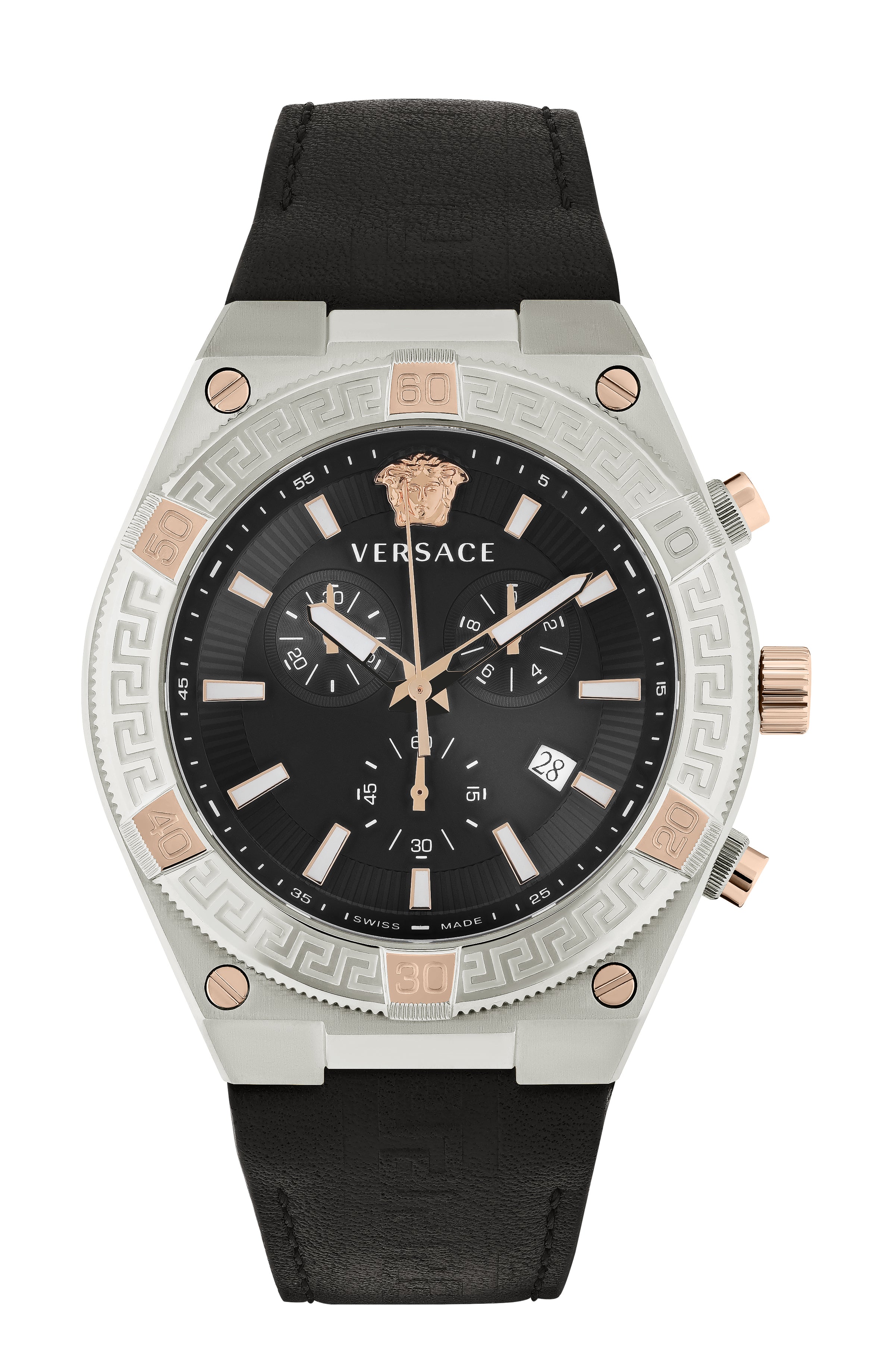 Versace Mens V-Sporty Greca 46mm Strap Fashion Watch