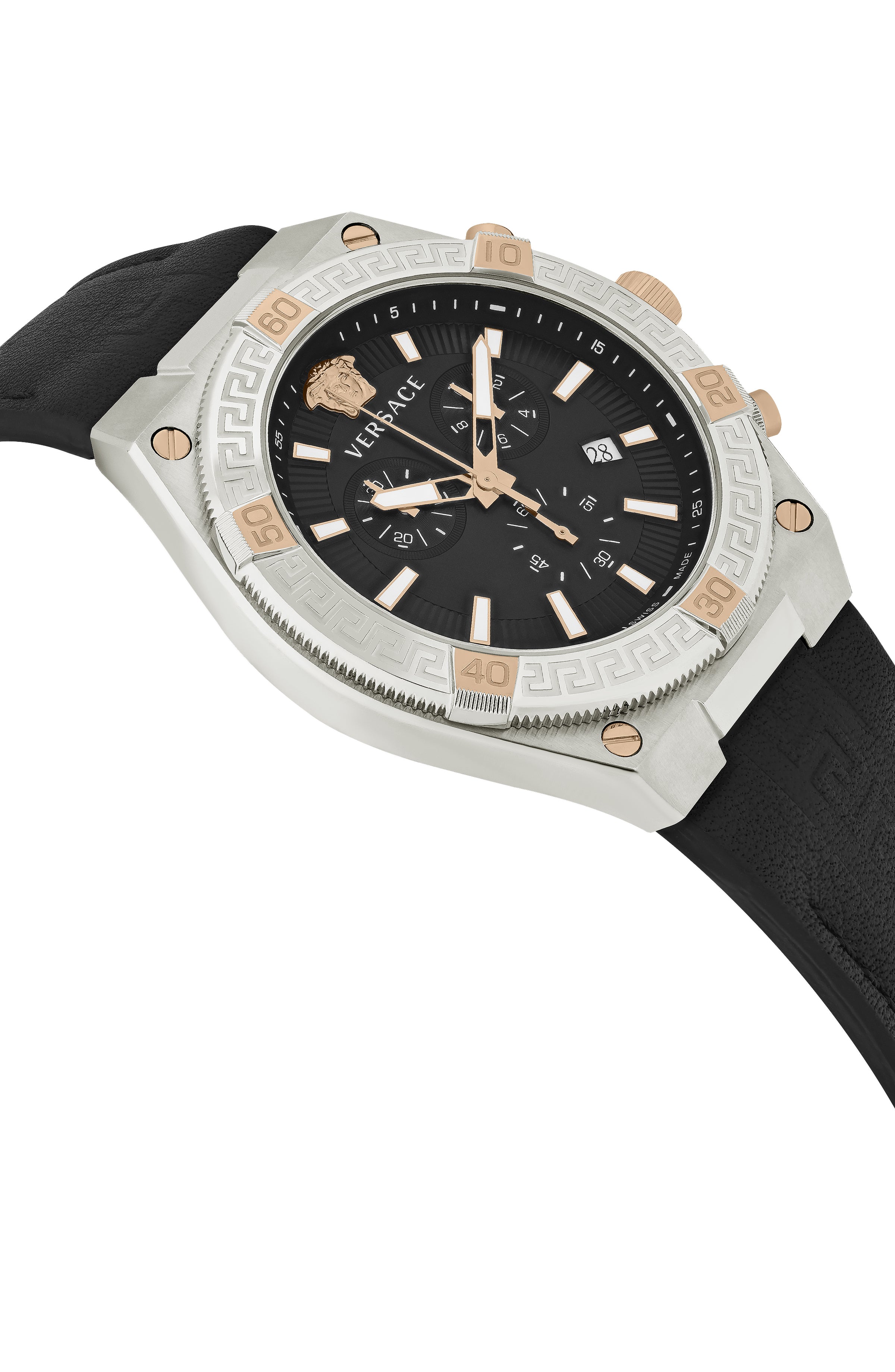 Versace Mens V-Sporty Greca 46mm Strap Fashion Watch