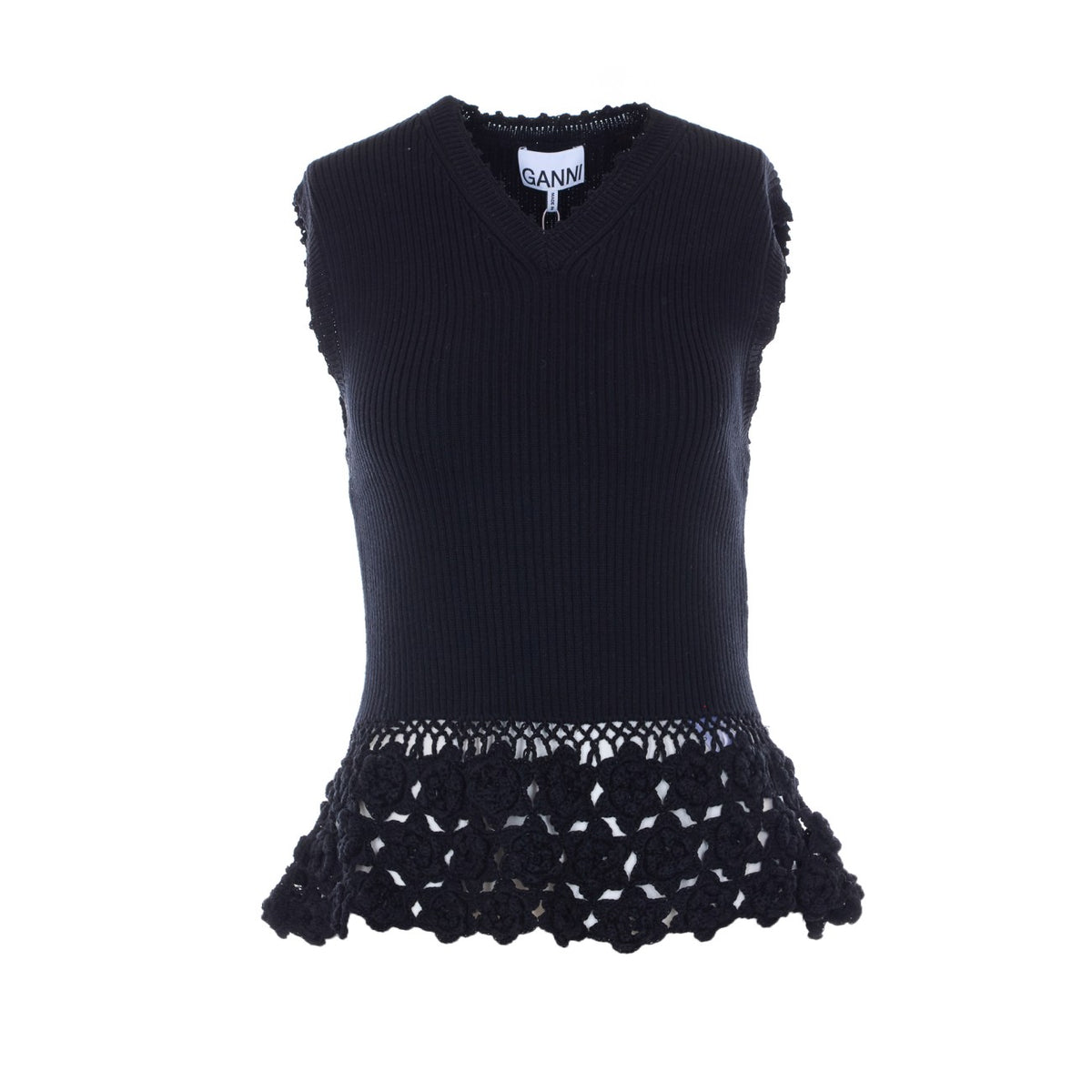 Ganni Women Vest In Cotton Crochet