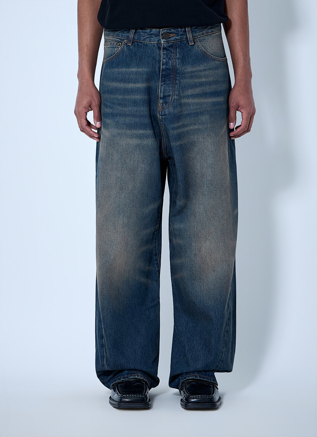 Vetements Men Wide-Leg Denim Trousers