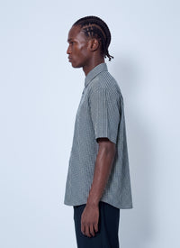 Vetements Men Metal Logo Checked Short Sleeve Shirt