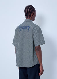 Vetements Men Metal Logo Checked Short Sleeve Shirt