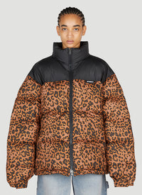 Vetements Women Leopard Print Puffer Jacket