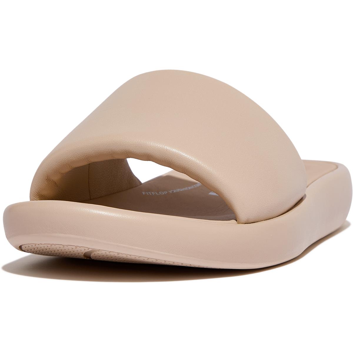 Iqushion D-Luxe Womens Padded Insole Leather Slide Sandals