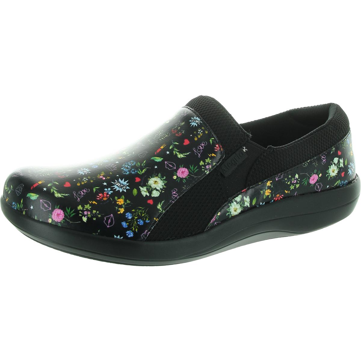 Womens Floral Print Man Made Flat Shoes