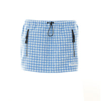 Miu Miu Miu Miu Women Vichy Fleece Mini Skirt With Miu Miu Logo
