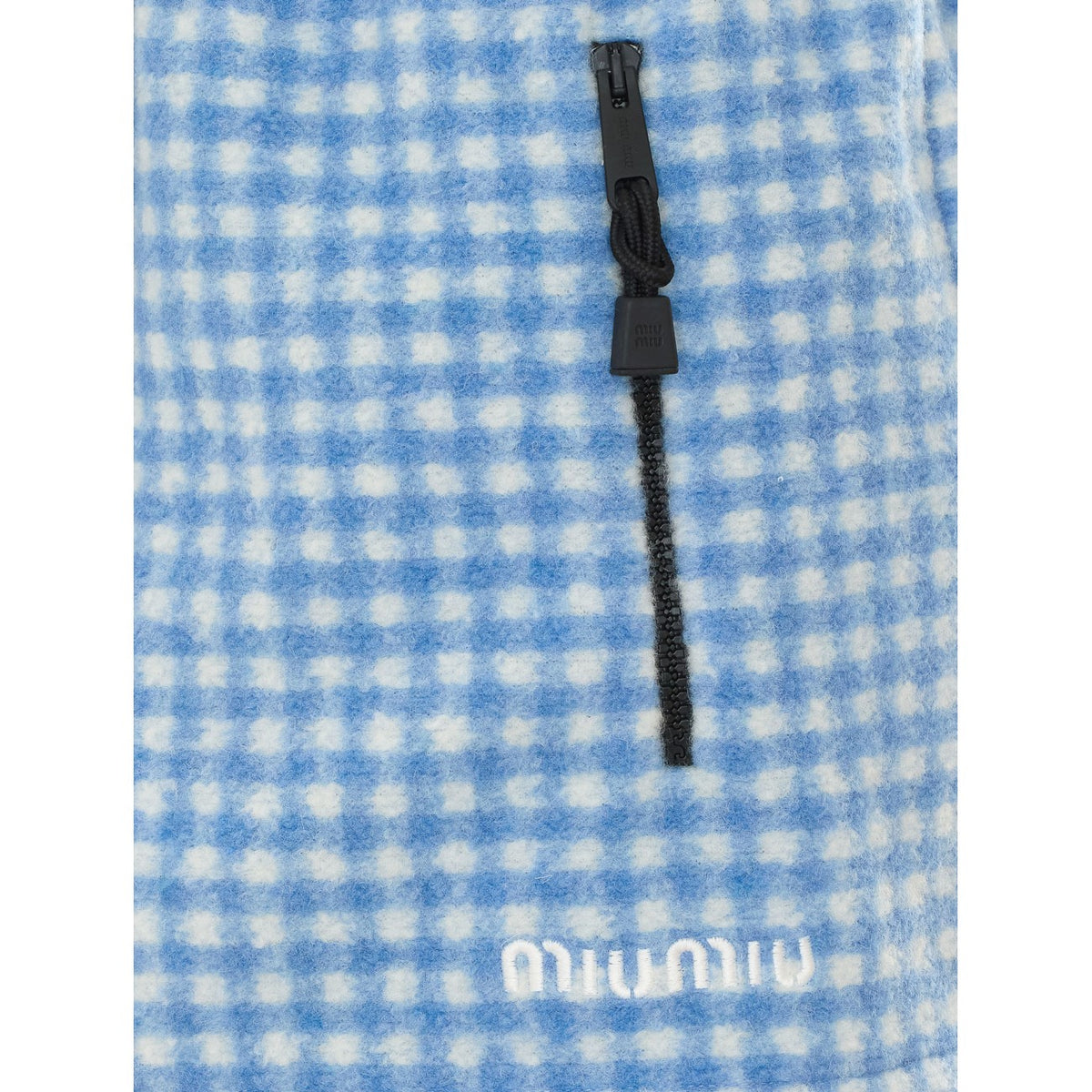 Miu Miu Miu Miu Women Vichy Fleece Mini Skirt With Miu Miu Logo