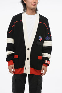 Balmain Virgin Wool Cardigan with Contrast Details