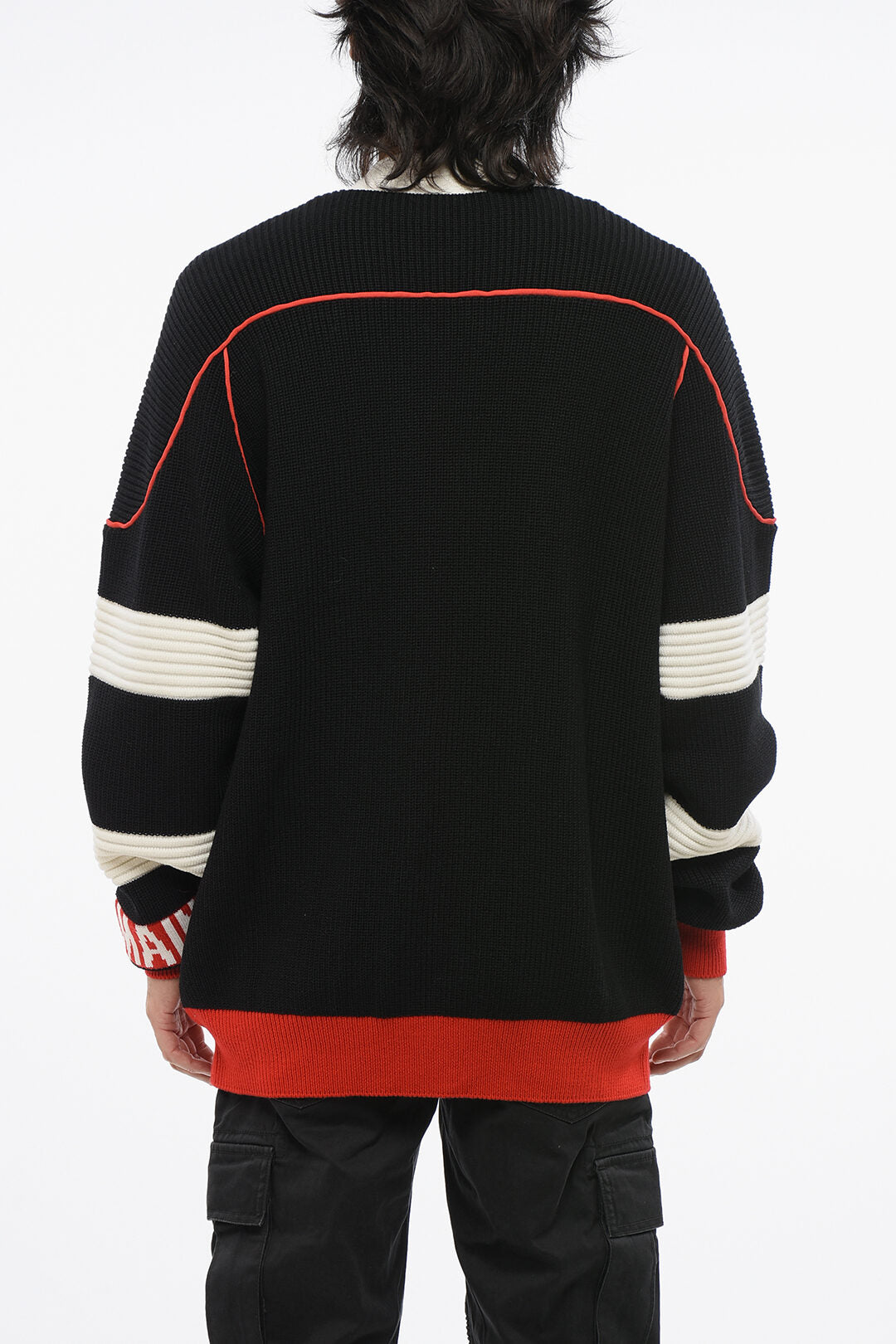 Balmain Virgin Wool Cardigan with Contrast Details