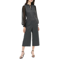 Womens Chevron Polyester Jumpsuit Dark Gray Black