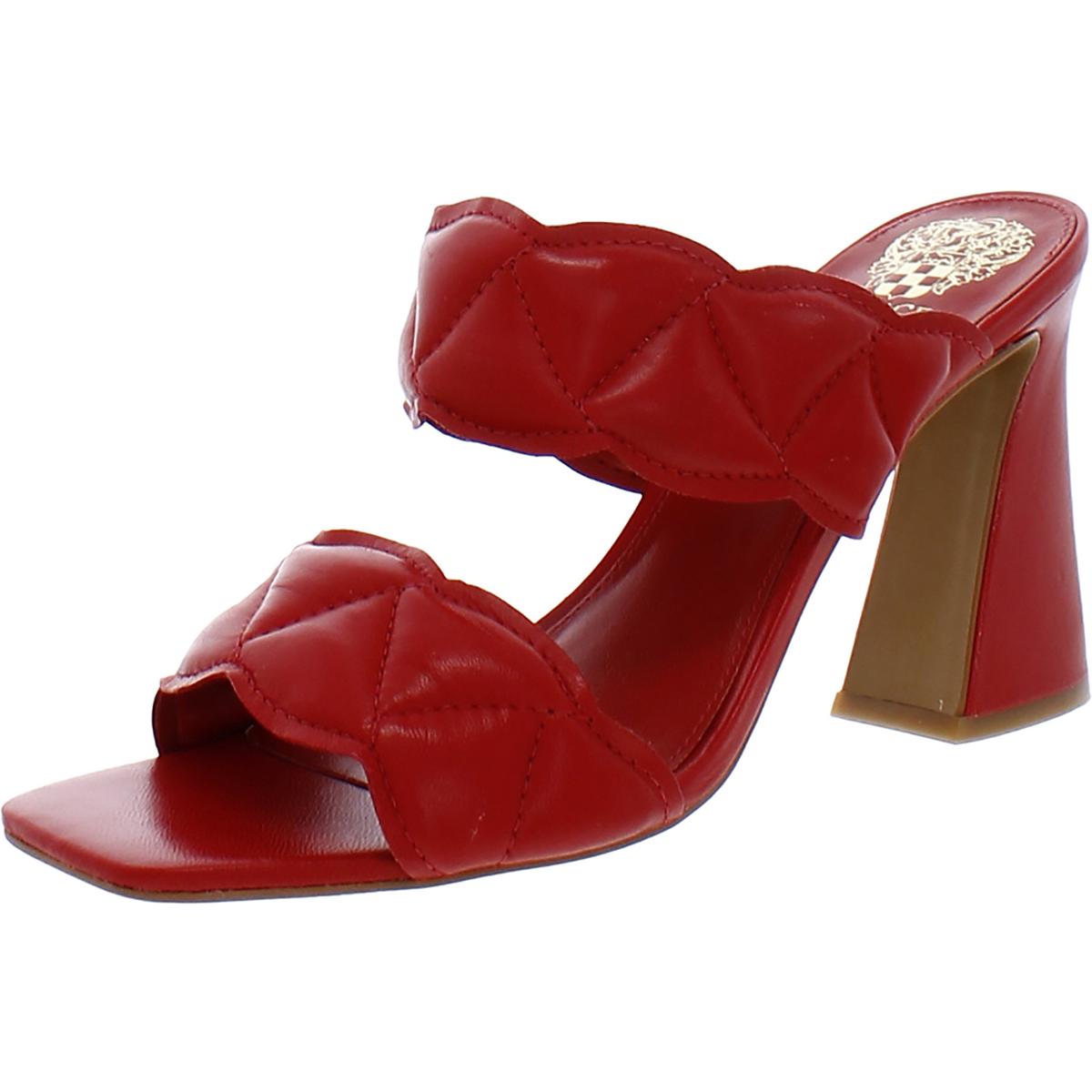 Renneya Womens Leather Square Toe Mule Sandals