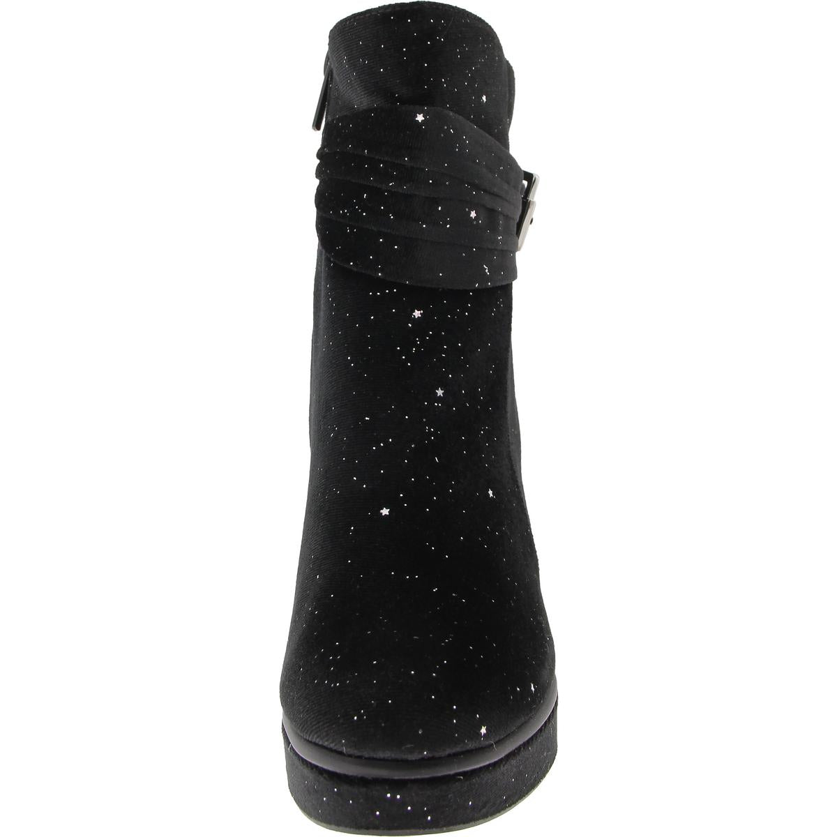 Womens Velvet Platform Ankle Boots