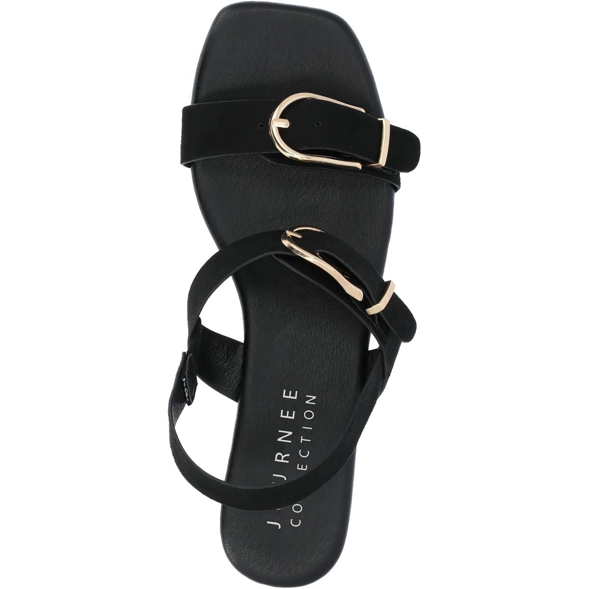 Twylah Womens Buckle Faux Suede Slingback Sandals