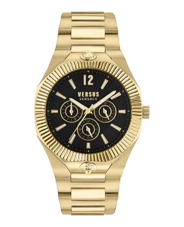 Versus Versace Mens Echo Park Multifunction Gold 42mm Bracelet Fashion Watch