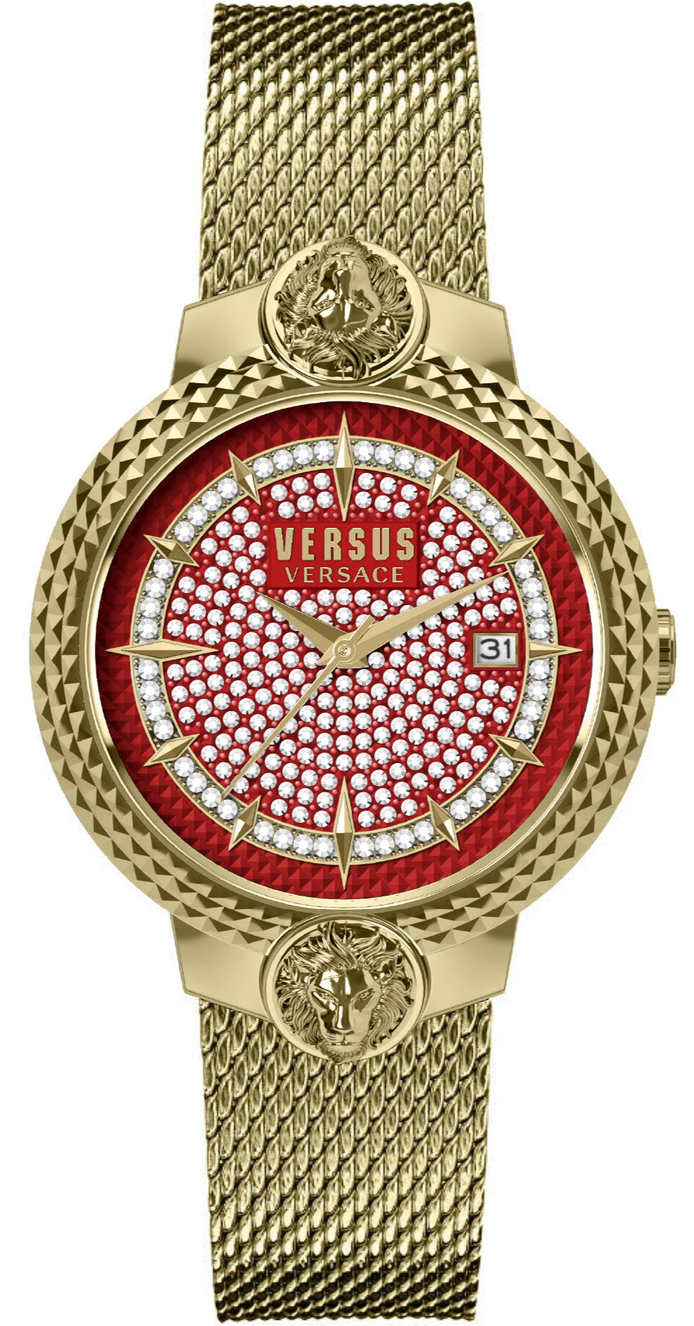 Versus Versace Womens Mouffetard Crystal Dial 38mm Bracelet Fashion Watch