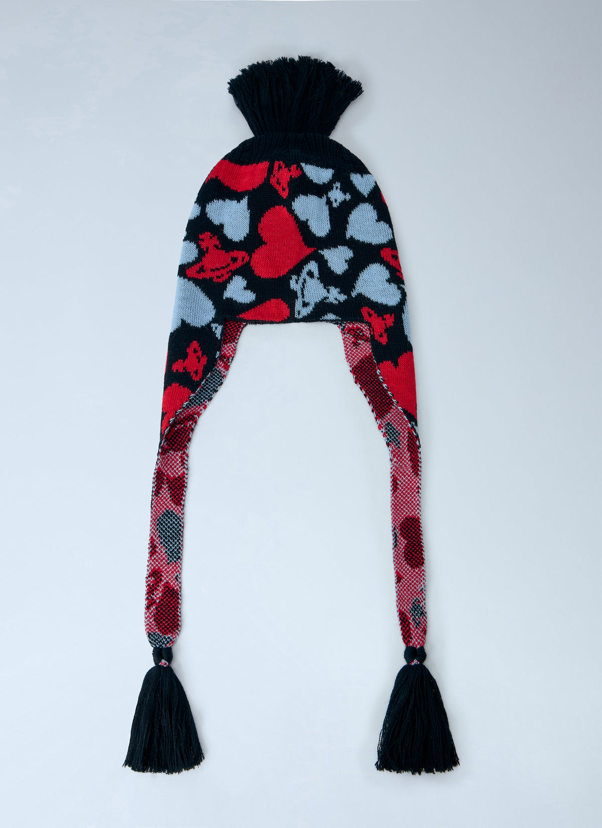 Vivienne Westwood Men Hearts And Orb Flap Knit Cap