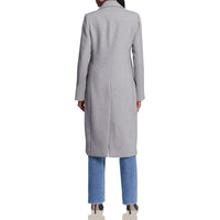 Womens Double-Breasted Structured Wool Coat