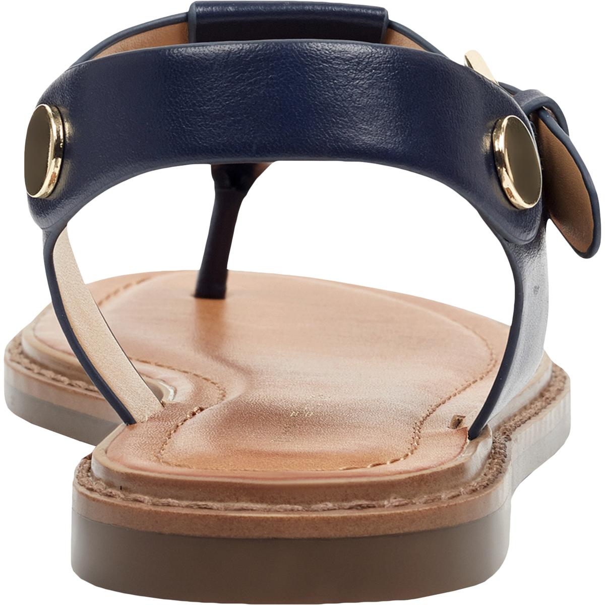 Bennia Womens Embellished Faux Leather Thong Sandals