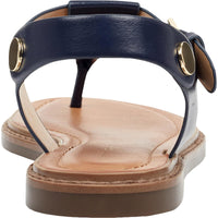 Bennia Womens Embellished Faux Leather Thong Sandals