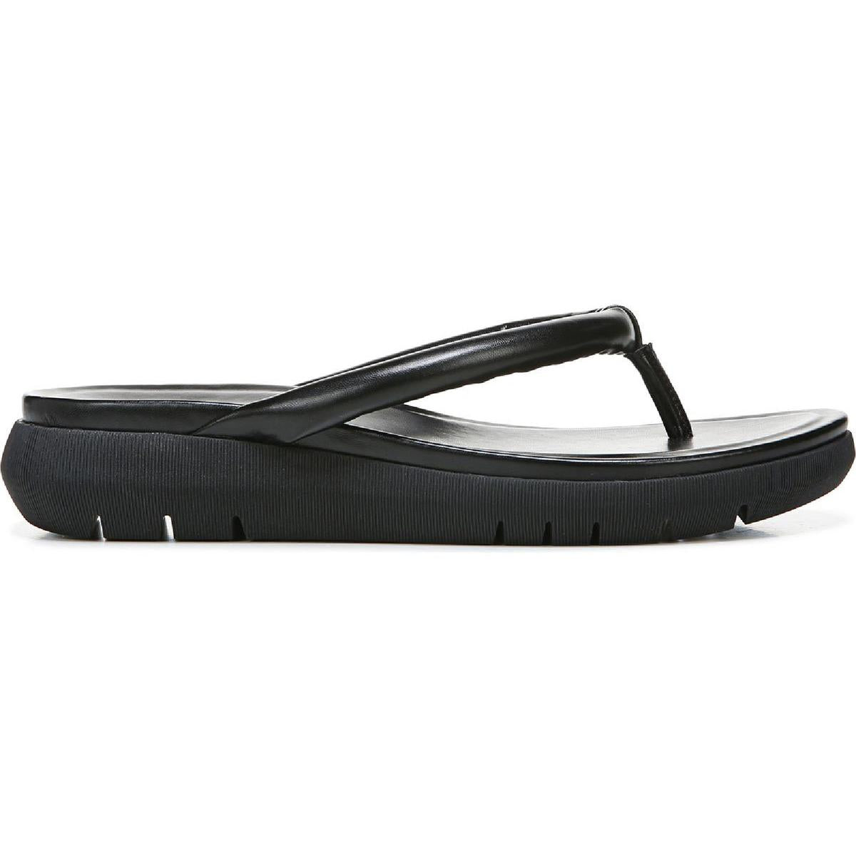 Lovelle Womens Faux Leather Slip On Wedge Sandals