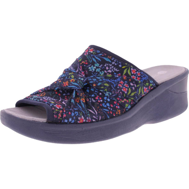 Smile II Womens Slip On Wedge Sandals