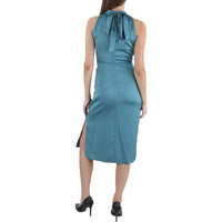 Womens High Neck Calf Midi Dress