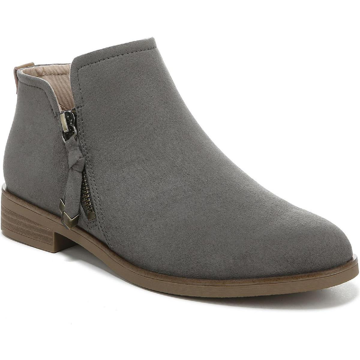 Astir Womens Zipper Booties Steel Grey