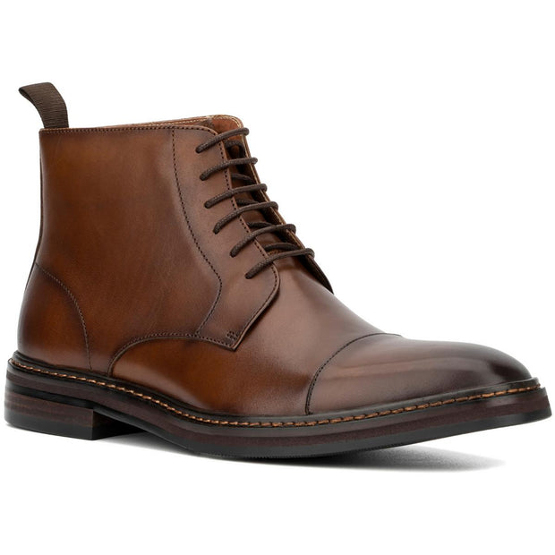 Mens Leather Toe-Cap Ankle Boots