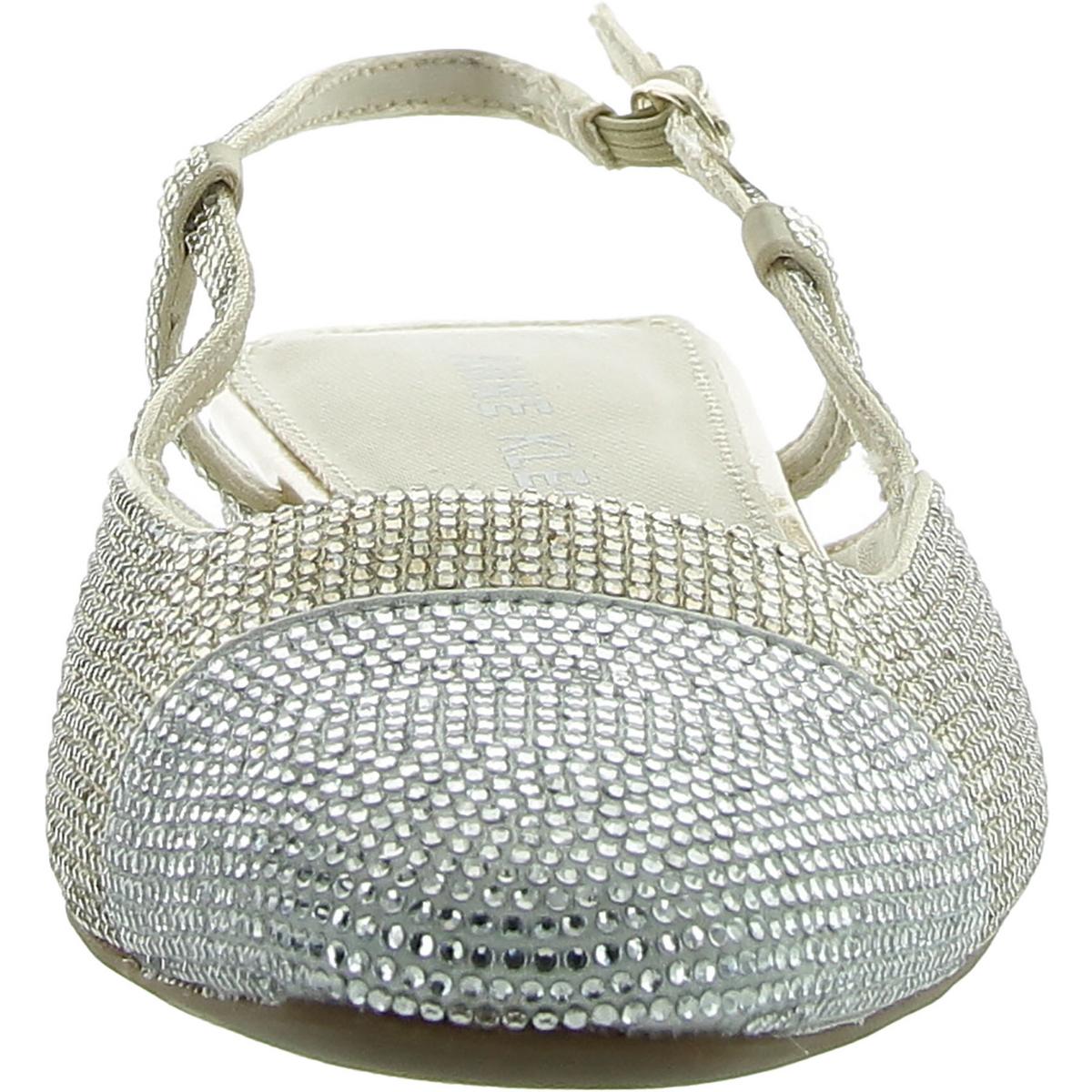 Womens Rhinestone Toe Cap Slingback Heels