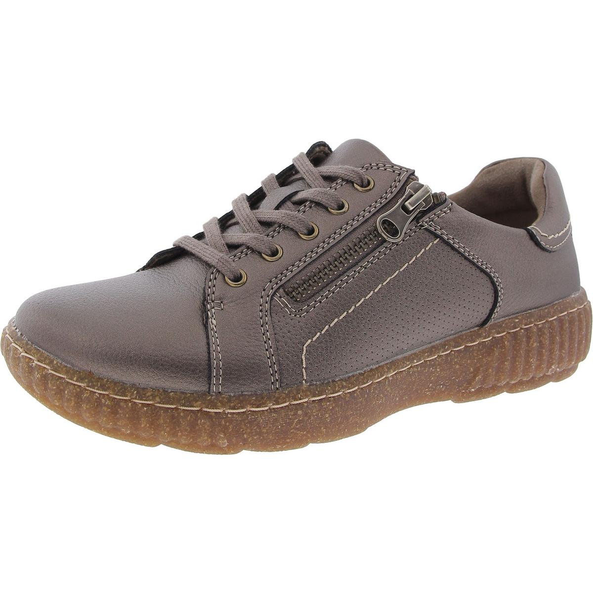 CAROLINE JANNA Womens Zipper Leather Casual And Fashion Sneakers