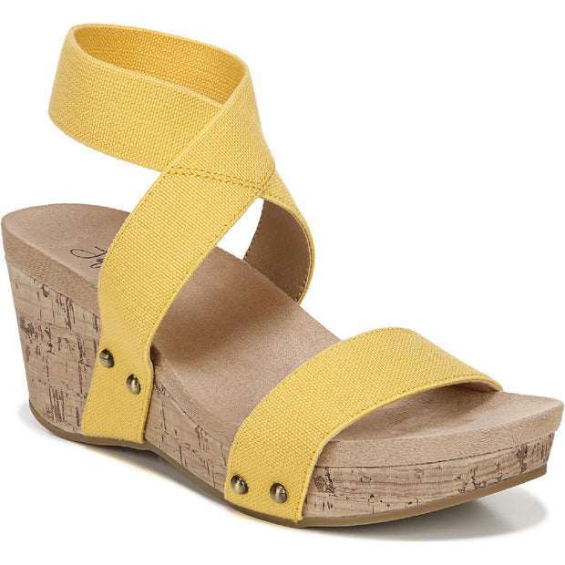 Del Mar Womens Ankle Strap Open Toe Wedge Sandals