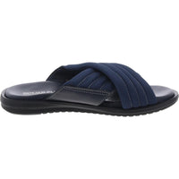 Mens Criss-Cross Leather Slide Sandals