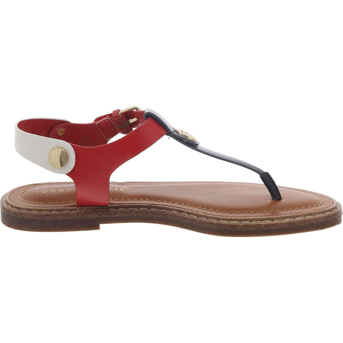Bennia Womens Embellished Faux Leather Thong Sandals