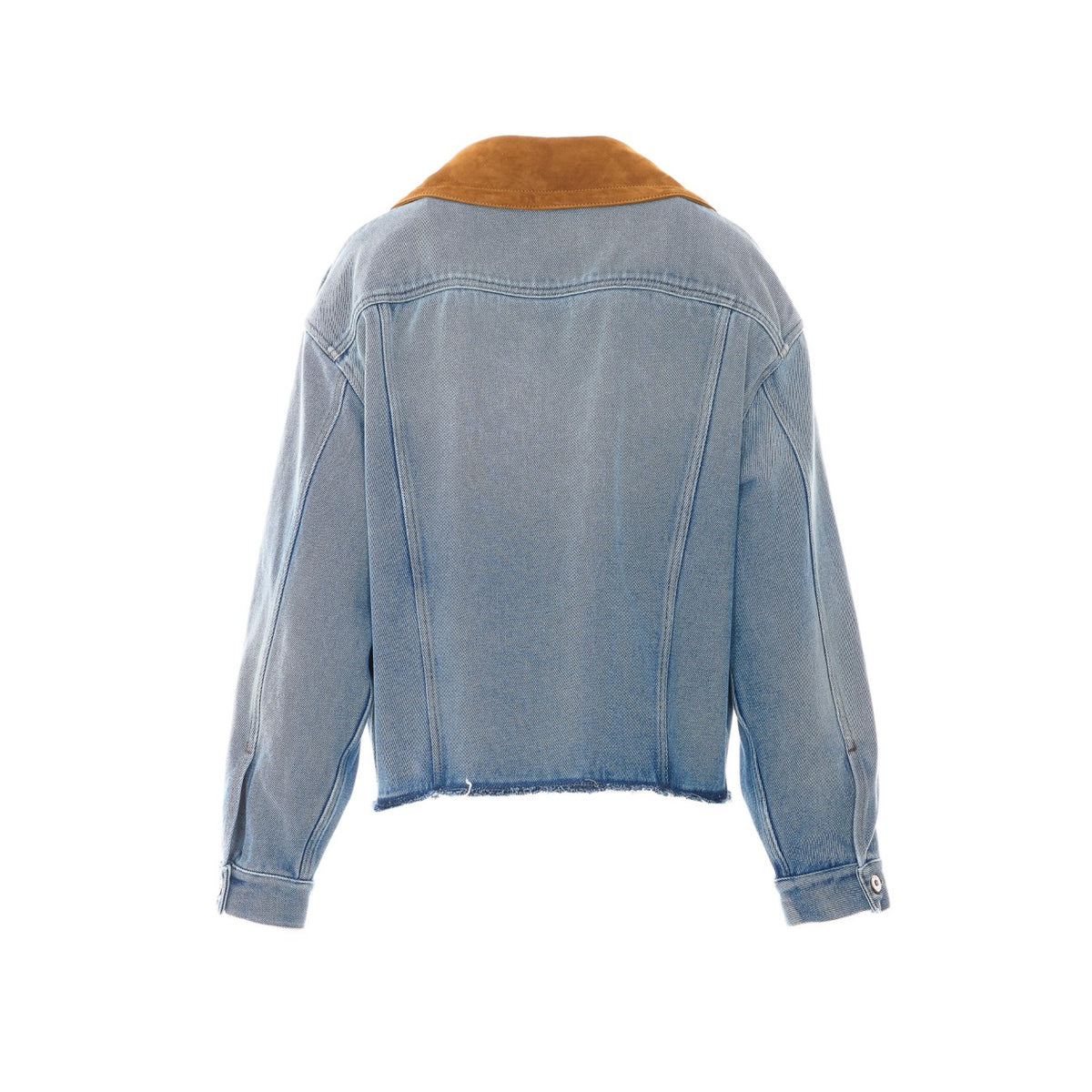 Miu Miu Miu Miu Women Washed Denim And Suede Logo Denim Jacket