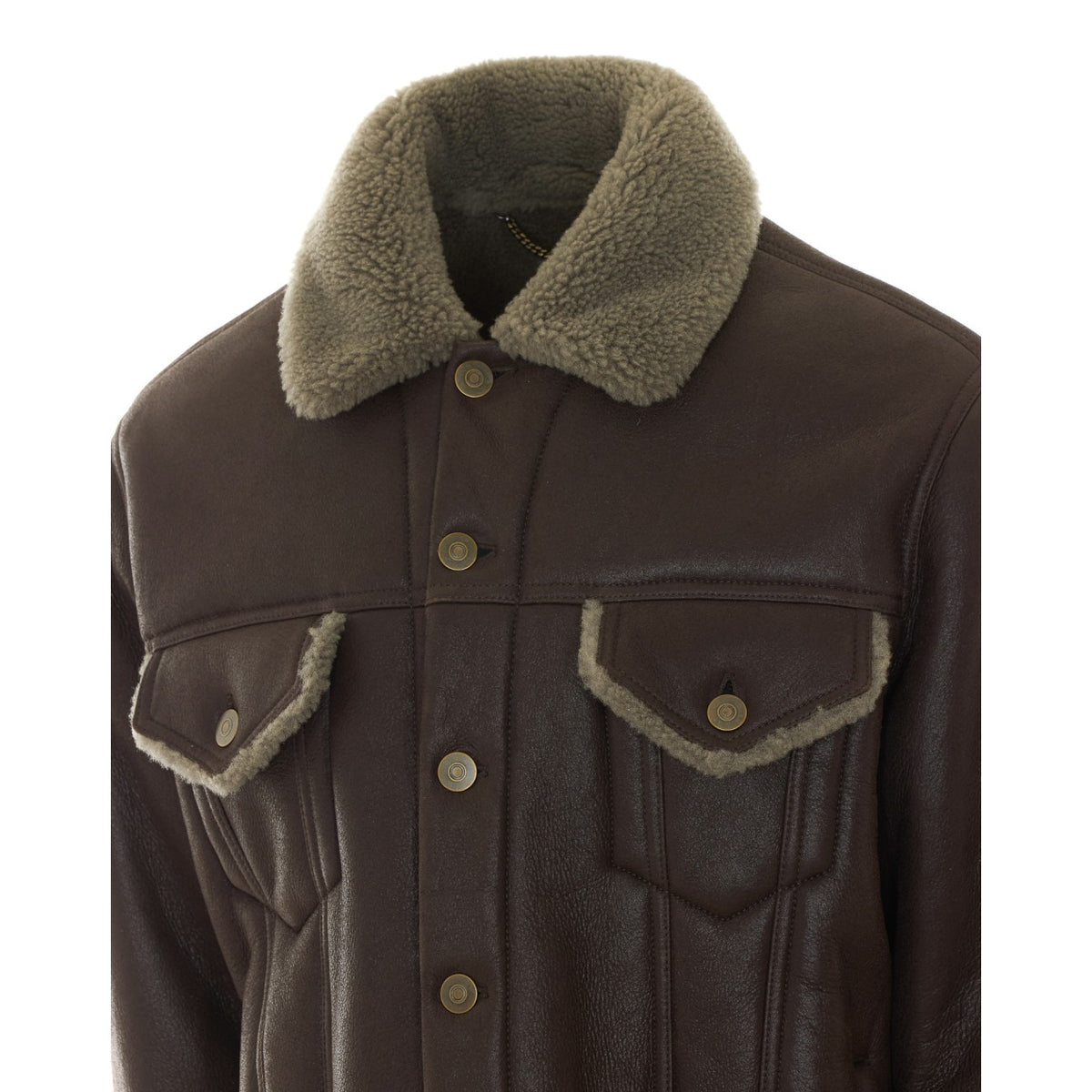 Maison Margiela Maison Margiela Men Waxed Shearling Jacket