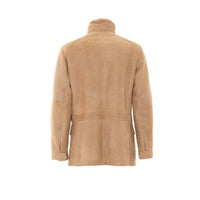 Brunello Cucinelli Men Waxed Shearling Safari Jacket